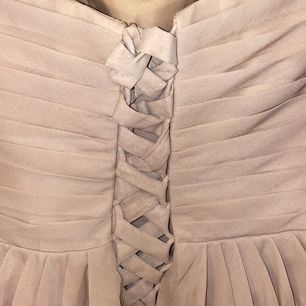 Strapless back lacing flowy mini formal dress - Picture 10 of 12